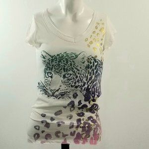 Max Love Tiger Print White T-Shirt